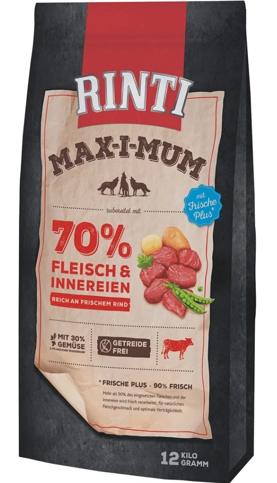 Rinti Max-i-Mum Trockenfutter mit Rind - 12kg Beutel