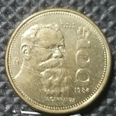 Moneda Mexicana Vintage MÉXICO $100 PESOS "V. Carranza" (tipo 1984-1992) 1984 Foto 1 de 4