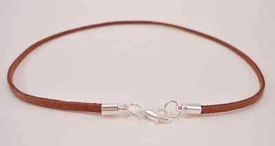 Collar Gargantilla Surfer Cuero Marrón Gamuza 3mm con Cierre de Langosta Plateada -Unisex Foto 1 de 3