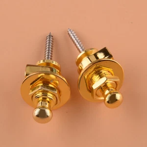 2Stück Gold Gitarrengurt Schlösser Knöpfe für Gitarre Straplocks Strap Part Best - Picture 1 of 4