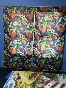 Sport Themen Vorhänge. 1 Satz 54 x 84 Basketball Football Baseball Vorhänge - Bild 1 von 2