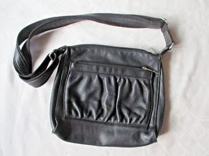 Pierre Cardin Black Leather Shoulder Bag - Picture 1 of 12