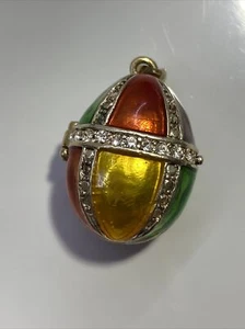 EMAILLE EI MEDAILLON MEHRFARBIG ANHÄNGER NACHLASS FRISCH Beschreibung lesen!!! - Bild 1 von 12