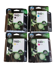 HP 940XL Tri- Color & Black Ink Cartridges Expired Cyan Yellow Magenta - Picture 1 of 11