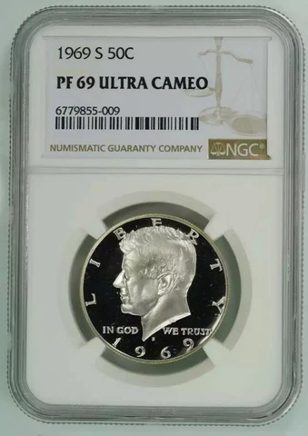 1969 S PROOF KENNEDY HALF DOLLAR 50C NGC CERTIFIED PF 69 ULTRA CAMEO (009) Cover