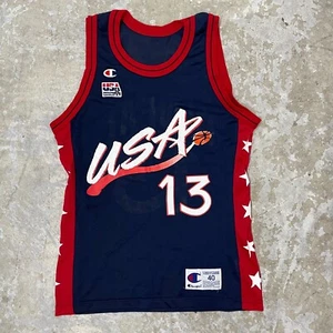 Vintage Champion Shaquille O’Neal Jersey Size 40 USA Olympics Dream Team 90s NBA - Picture 1 of 11