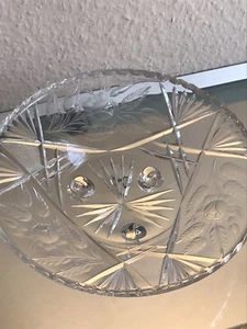 Traumhafte Kristallschale,ausgefallener Schliff,24 cm Durchm.unbestossen, ANTIK - Bild 1 von 5
