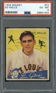 1934 Goudey #73 Ed Wells - PSA 6