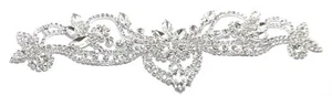 1 Applikation Strass 20,5x5,5 cm Crystal-Stein-Silber Art. A1064 - Bild 1 von 2