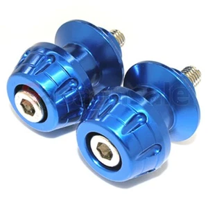 [SASA] Rocket Style Blue 10mm M10 CNC Billet Swingarm Stand Spools Slider - Picture 1 of 2
