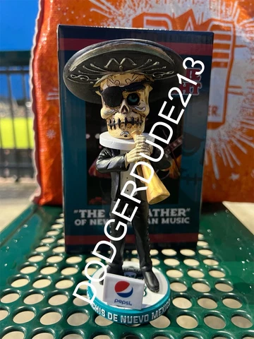 Albuquerque Isotopes Mariachi Skull Bobblehead 2022 Al Hurricane Tribute Cover