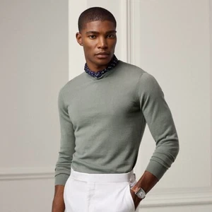 Ralph Lauren Purple Label Mens Blue Green Purple Cashmere Crew Neck Sweater $995 - Picture 1 of 5