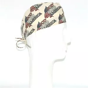 Patriotic God Bless America Theme Scrub Hat - Picture 1 of 1