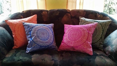 Kissenhüllen 50 x 50 cm oder 45 x 45 cm Mandala Brokat Deko Sofakissen Indisch - Bild 1 von 2