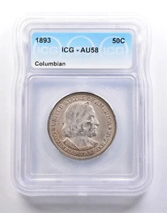 1893 Columbian Exposition Half Dollar AU58 ICG *6598 - Picture 1 of 3
