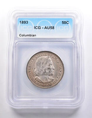 1893 Columbian Exposition Half Dollar AU58 ICG *6598 - Image 1 of 3