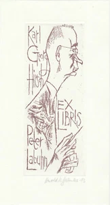Exlibris - By Harald KRETZSCHMAR - For Peter Labuhn - Karl-Georg Hirsch - Signed - Picture 1 of 1