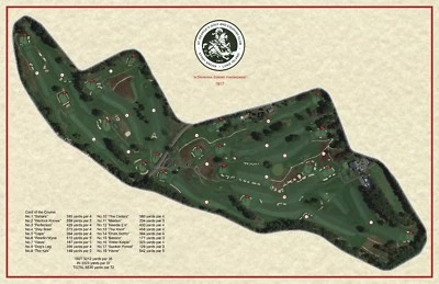 Impresión de mapas de campo de golf vintage Devereux Emmet de St Georges Golf & CC 1917 Foto 1 de 3