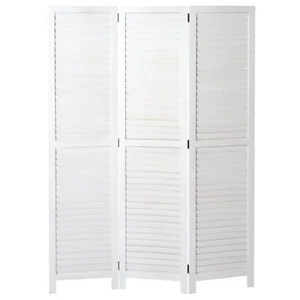 Paravent MCW-C30, Raumteiler Trennwand Sichtschutz Shabby Vintage 170x120cm weiß - Bild 1 von 5