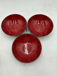 3) THOMSON CEREAL / SOUP BOWLS BURGUNDY - Picture 1 of 3