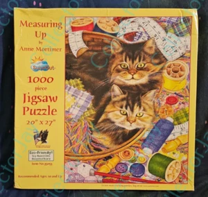 SunsOut Measuring Up Cat Jigsaw Puzzle 1000 Pc Anne Mortimer *New & Sealed* - Picture 1 of 1