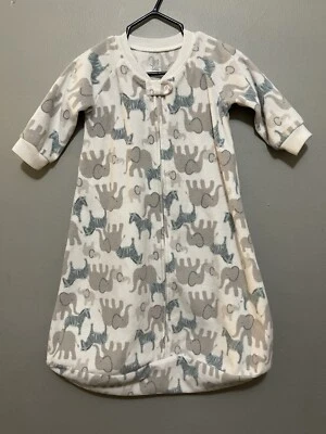 Carter's Bebé Niño Elefante y Cebra Acogedor Polar Manga Larga Saco de Dormir Blanco 3-6 M Foto 1 de 4