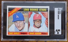 1966 TOPPS GRANT JACKSON ROOKIE SHORT PRINT MLB CARD #591  GRADED SGC 5  *YCC*