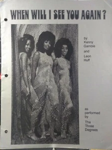 The Three Degrees Sheet Music When Will I See You Again 1974 TSOP Philadelphia - Picture 1 of 6