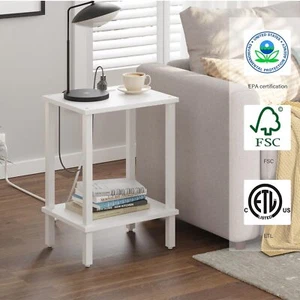 TUTOTAK End Table with Charging Station Set of 2 Small Couch Side Table with ... - Picture 1 of 8