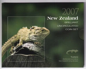 NEW ZEALAND: 2007 TUATARA COIN SET (NZ LIVING DINOSAUR) LOW MINTAGE - Bild 1 von 6