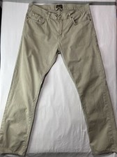 Civilianaire Jeans Size 35x32 Tan Japanese Denim Cotton Straight Leg Pants Flaws