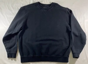 LL Bean Sweatshirt Men's XL Long Sleeve Traditional Fit V-Stitch Crew Neck Navy - Picture 1 of 4