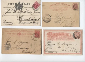4 postal and postcards transvaal, orange river, natal, rhodesia pre-1910 [y10356 - Picture 1 of 3