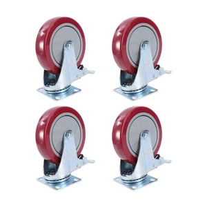 4 Stück 5 Zoll Jujube Rot Anti-Wickel Universal Rad Einzelrollen - Bild 1 von 12