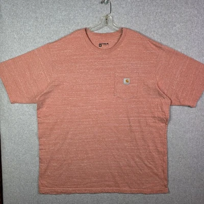 Carhartt Shirt Adult 3XLT Red Salmon Pocket Tee Original Fit Tee Workwear Mens - Image 1 of 4