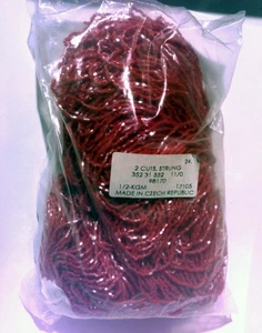 VTG 1/2 kilo HANKS CORAL LUSTER 2 CUT GLASS SEED BEADS 11/0 #071418k CLOSE OUT - Picture 1 of 2
