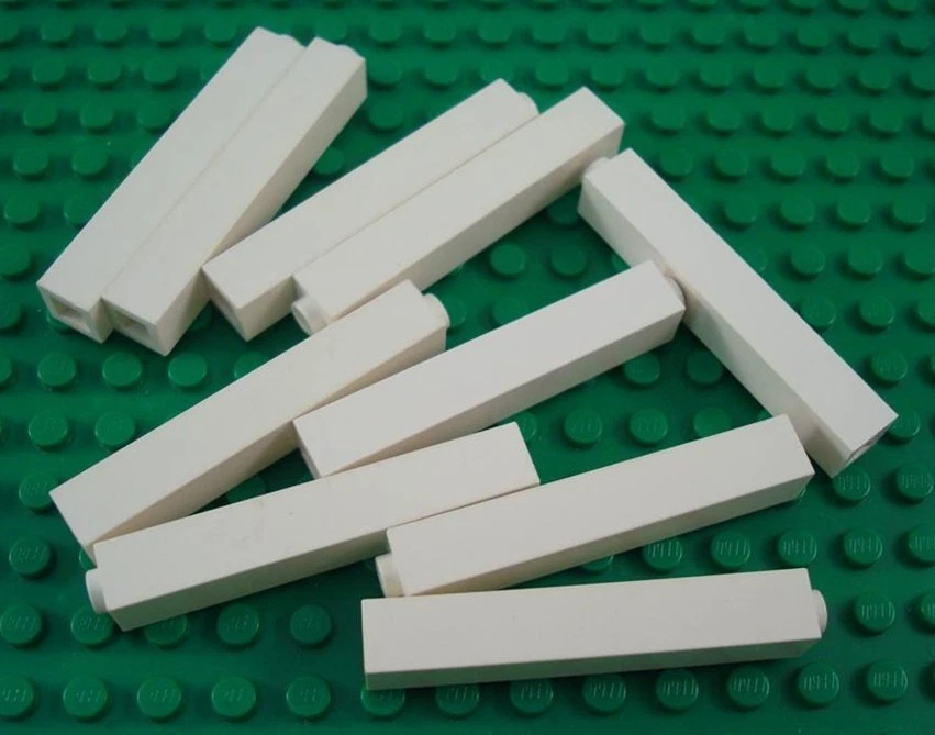 LEGO Lot of 10 White 1x1x5 Bricks - Image 1 of 1