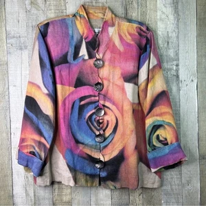 Caroline Rose Gr. 1X mehrfarbig rosa gefütterte Jacke mit Schulterpolstern - Bild 1 von 8