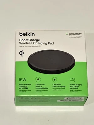 Belkin BoostCharge 15W Wireless Charging Pad WIA012TTBK - Black OPEN BOX - Image 1 of 2