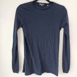 Vince 100% Pima Baumwolle Langarmshirt Navy Blau Tee Essential Basic Damen S - Bild 1 von 7