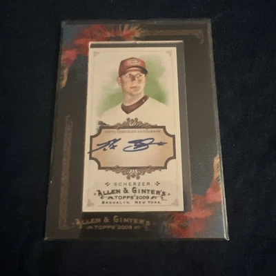 2009 Topps Allen & Ginter Framed Mini Autograph Max Scherzer #AGA-MS - Image 1 of 3