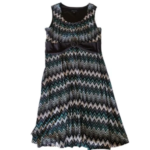 Perceptions New York Women's Size XL Green & Brown Polyester Blend Sleeveless - Picture 1 of 5