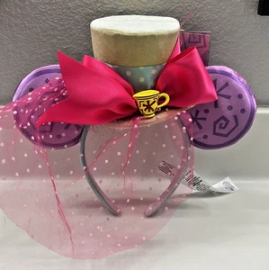 !New Disney Minnie Mouse: The Main Attraction Mad Tea Party Ears Mad Hatter - Picture 1 of 4