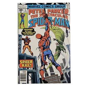 THE SPECTACULAR SPIDER-MAN #5 Newsstand Comic Book Marvel 1977 FN 6.0 Vulture  - Picture 1 of 4