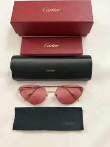 Cartier CT0155S 003 Cat Eye Sunglasses - Picture 1 of 24