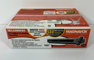 Magnavox DTV Digital To Analog TV Converter TB100MW9A Sealed New in Box Remote - Image 1 of 4