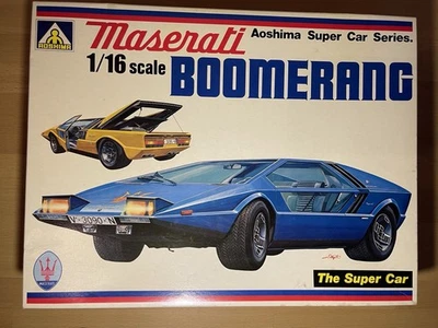 Aoshima 1:16 Maserati Boomerang – Super Car Series– Vintage Modellbausatz in OVP - Bild 1 von 4