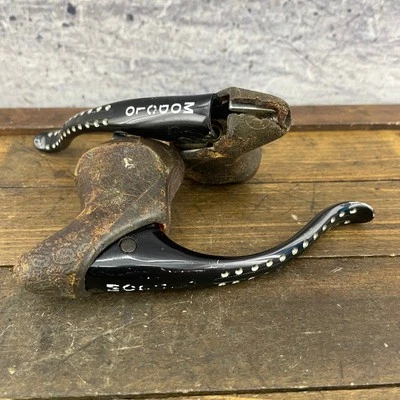 Palancas de freno vintage Modolo negro Drillium capota Italia años 80 piezas carretera eroica Foto 1 de 4