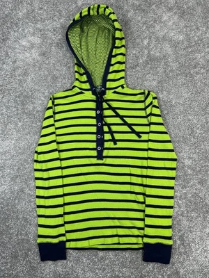 Moletom com capuz feminino Y2k L-Rl Ralph Active Lauren Xs verde azul algodão Henley - Imagem 1 de 4