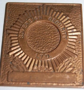 Sovereign Security Guard Abzeichen Pin Werbung Drucker Platte Presse Form Kupfer - Bild 1 von 5